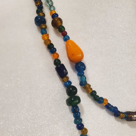 Long Beaded Necklace Wrap Around Boho Lagenlook MCM Style Beachy Resort Mixed - Picture 5 of 6